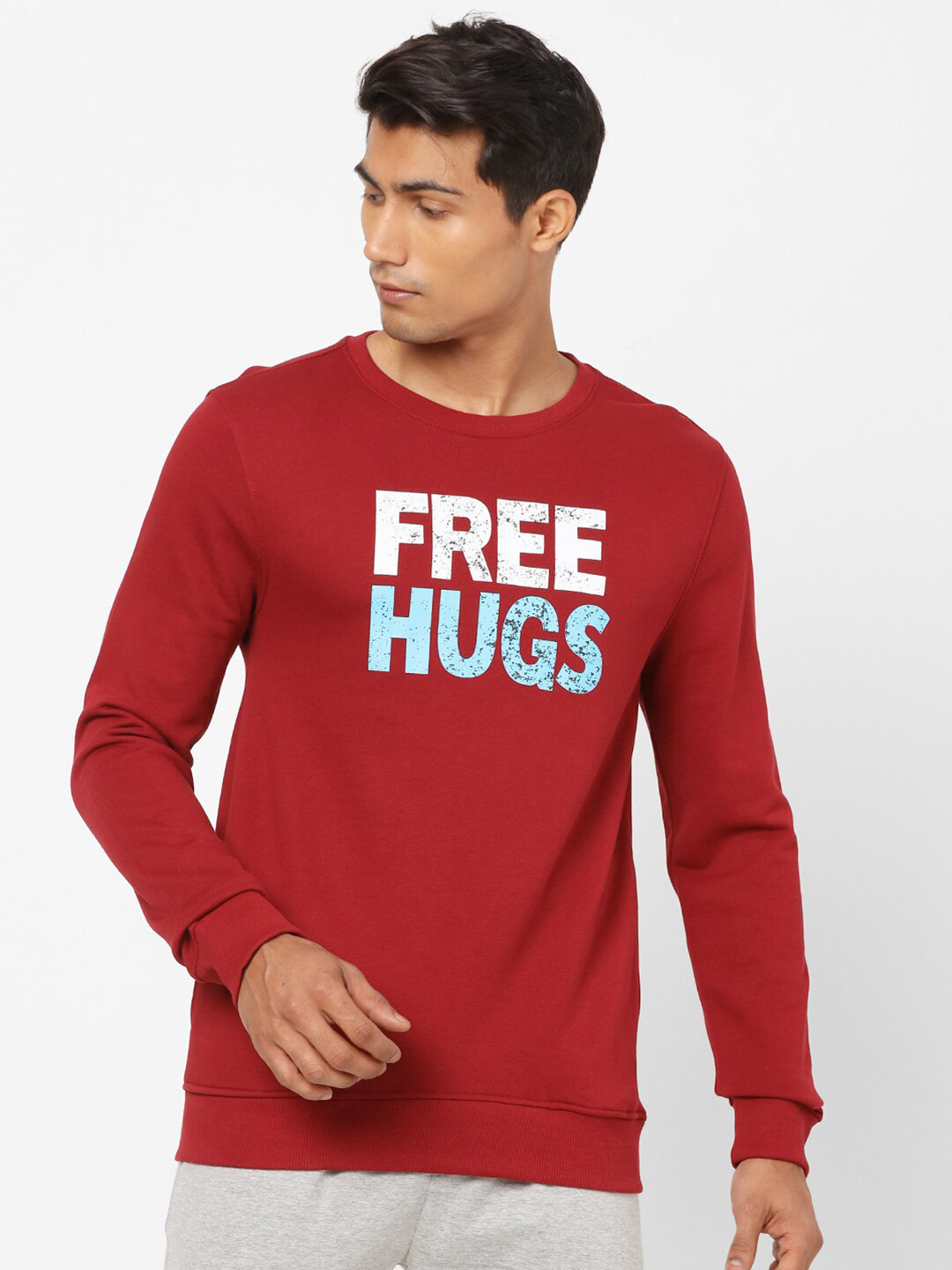 

Ajile by Pantaloons Men Red Printed Sweatshirt