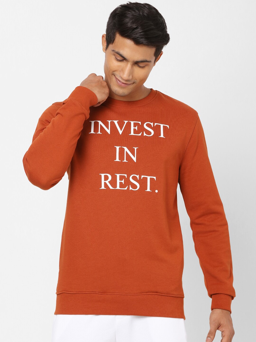 

Ajile by Pantaloons Men Rust Printed Sweatshirt