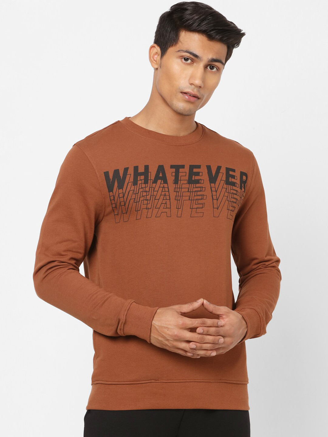 

Ajile by Pantaloons Men Brown Printed Sweatshirt