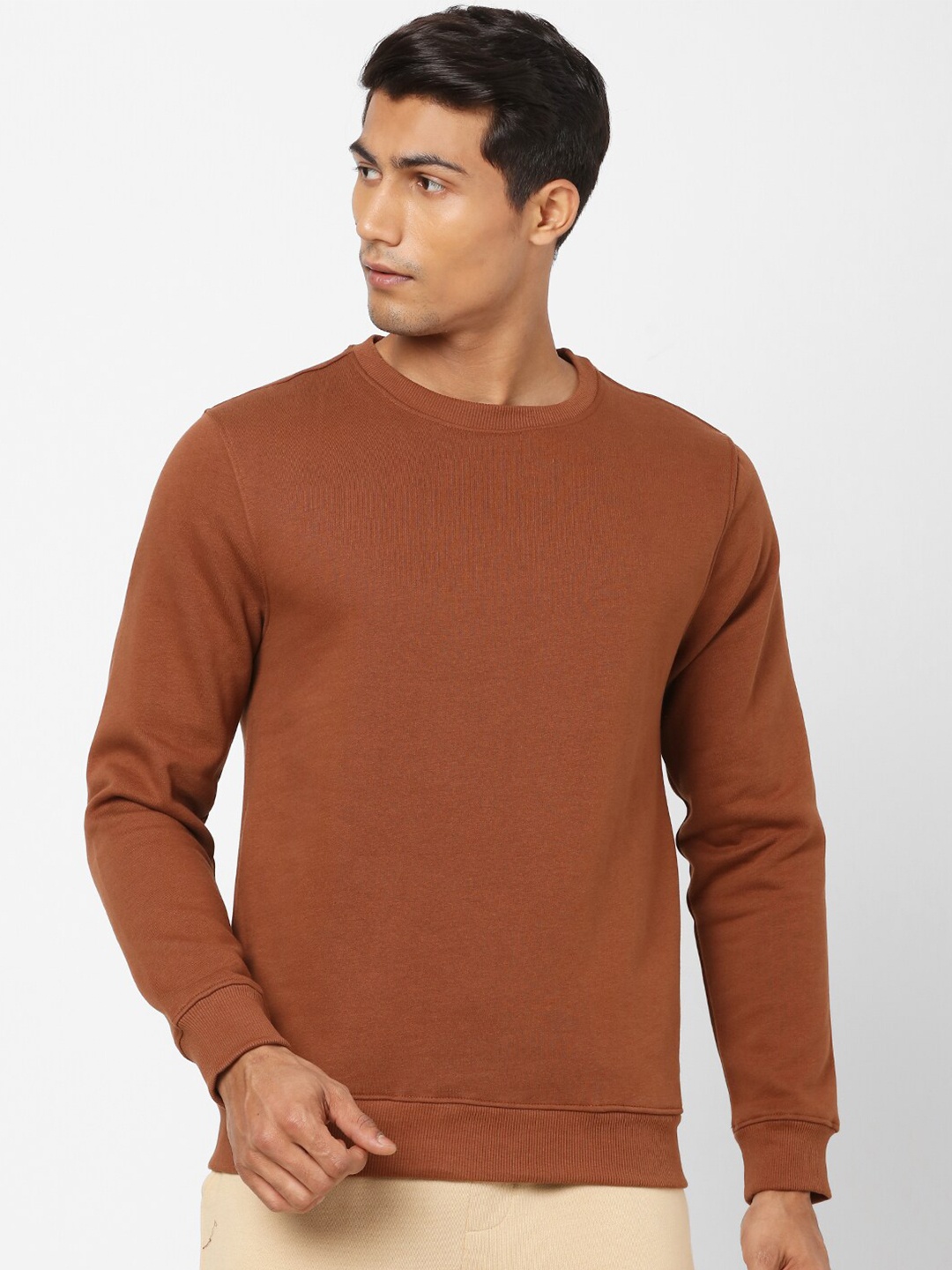 

Ajile by Pantaloons Men Brown Solid Sweatshirt