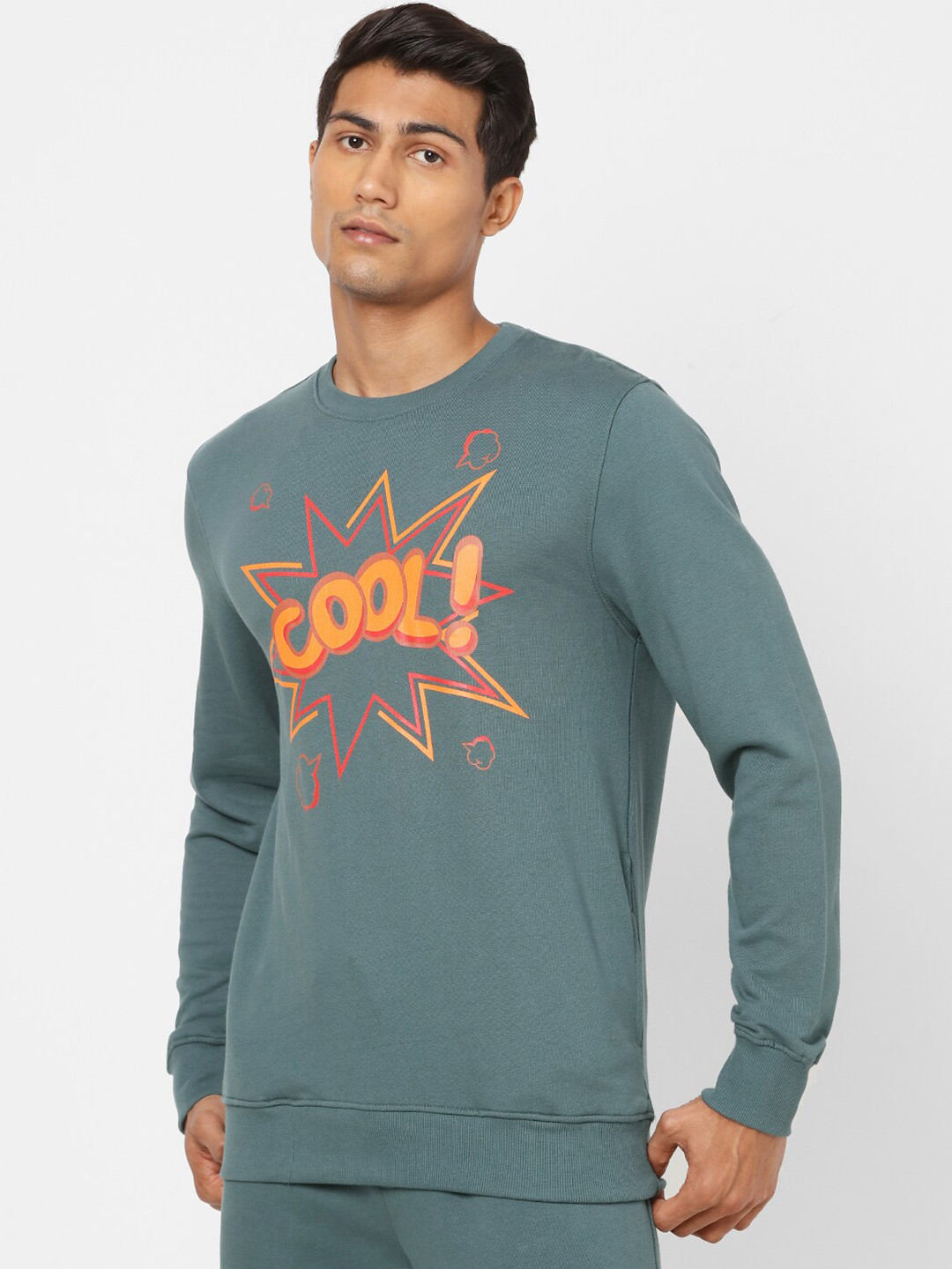 

Ajile by Pantaloons Men Green Printed Sweatshirt