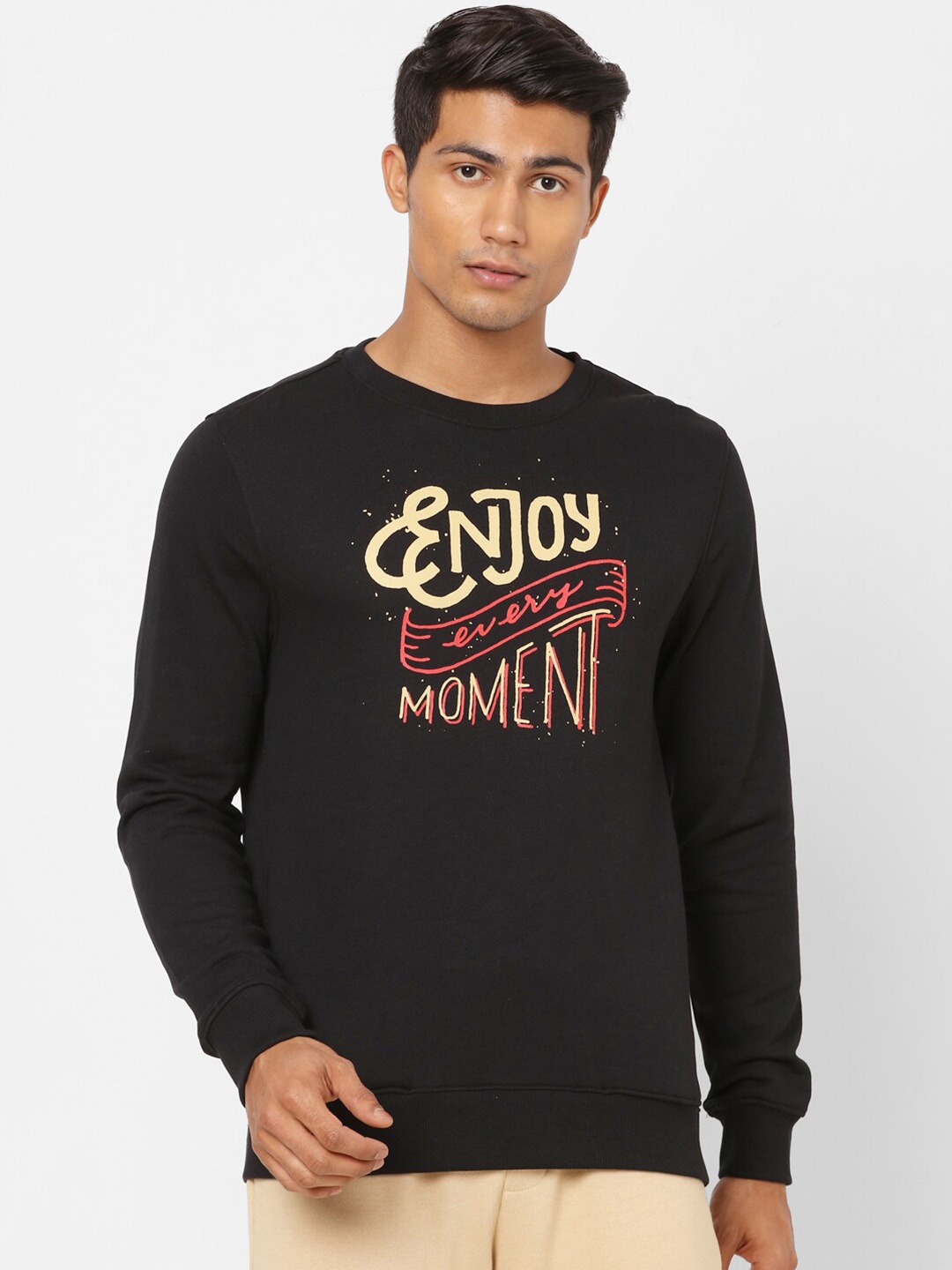 

Ajile by Pantaloons Men Black Printed Sweatshirt