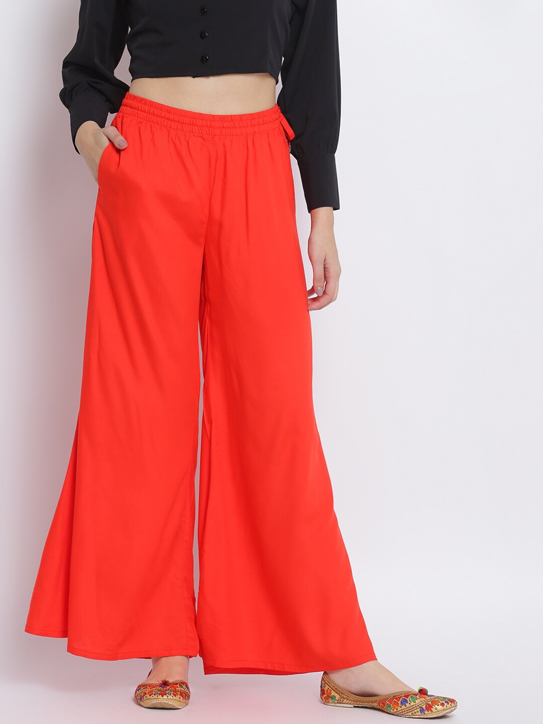 

Lakshita Women Orange Chambray Palazzos