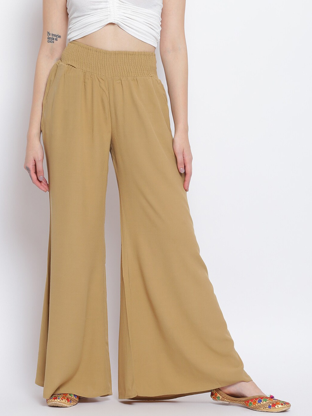 

Lakshita Women Beige Chambray Palazzos
