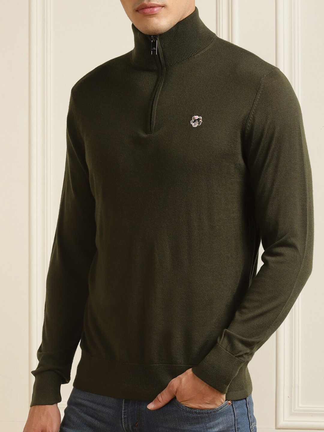 

Ted Baker Men Olive Green Pullover