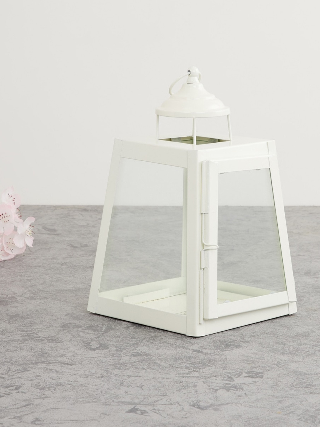 

Home Centre White Metal Taper Lantern