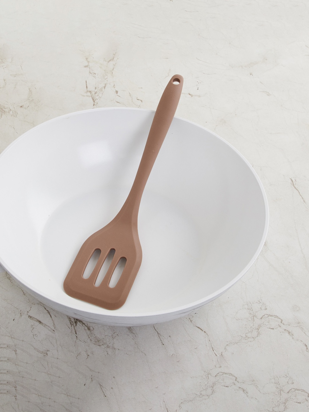 

Home Centre Beige Solid Silicone Slotted Turner