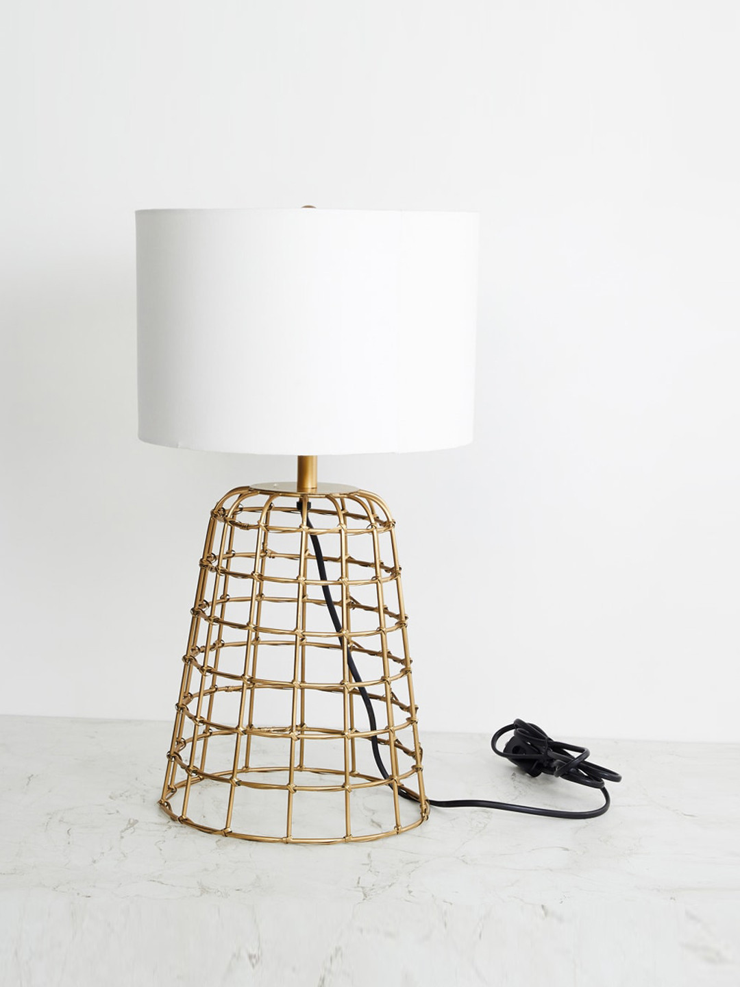 

Home Centre White & Gold Toned Fiesta Metal Table Lamp
