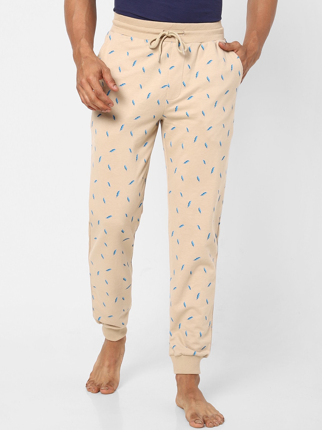 

Ajile by Pantaloons Men Beige Printed Cotton Lounge Pants