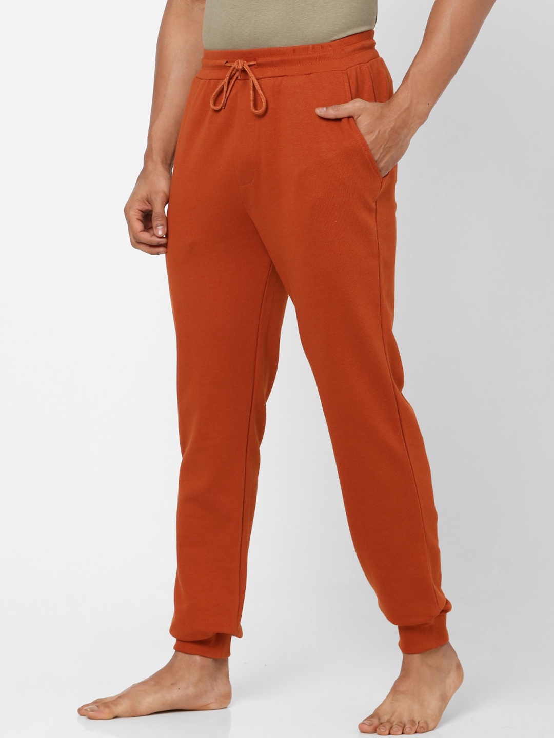 

Ajile by Pantaloons Men Rust Brown Solid Lounge Pants