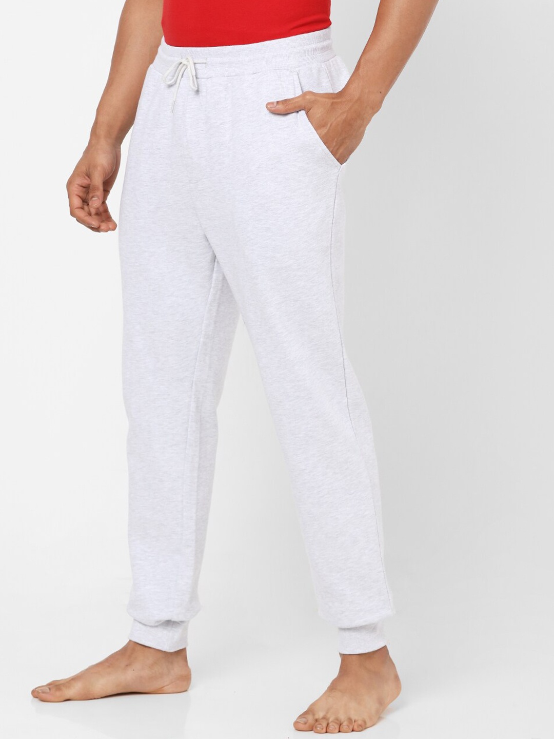 

Ajile by Pantaloons Grey Melange Solid Cotton Lounge Pant