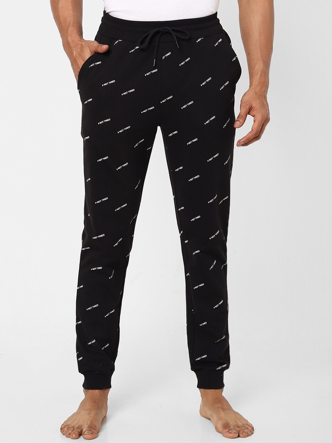 

Ajile by Pantaloons Men Black Printed Cotton Joggers