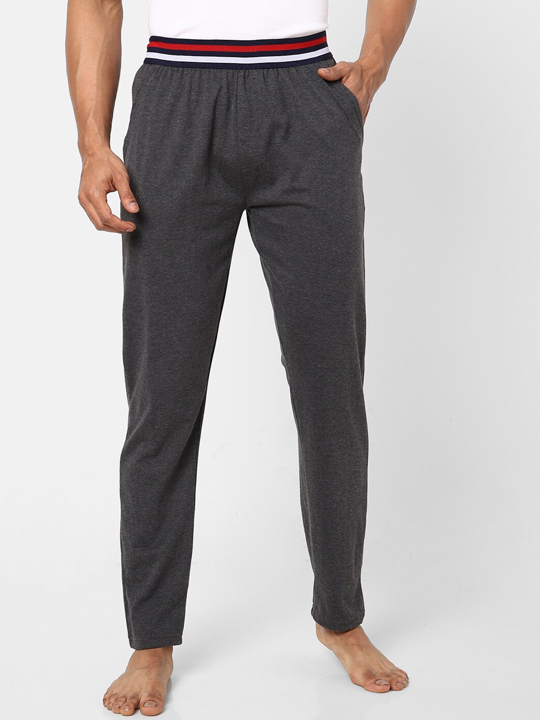 

Ajile by Pantaloons Men Grey Melange Lounge Pants