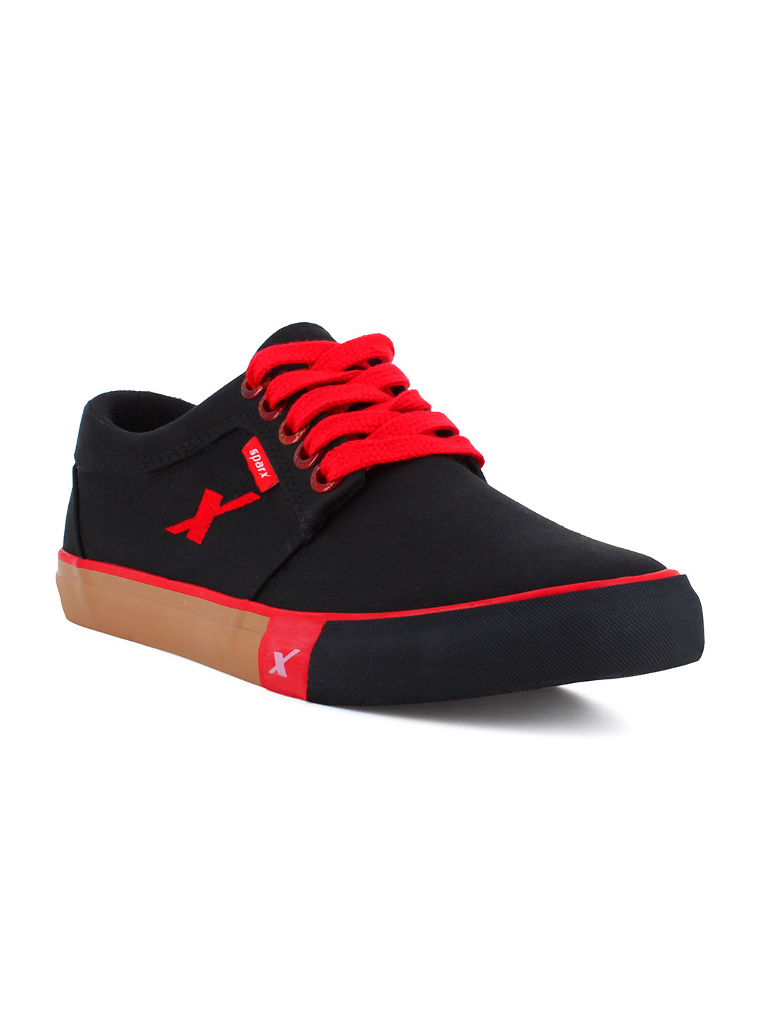 

Sparx Men Black & Red Canvas Sneakers