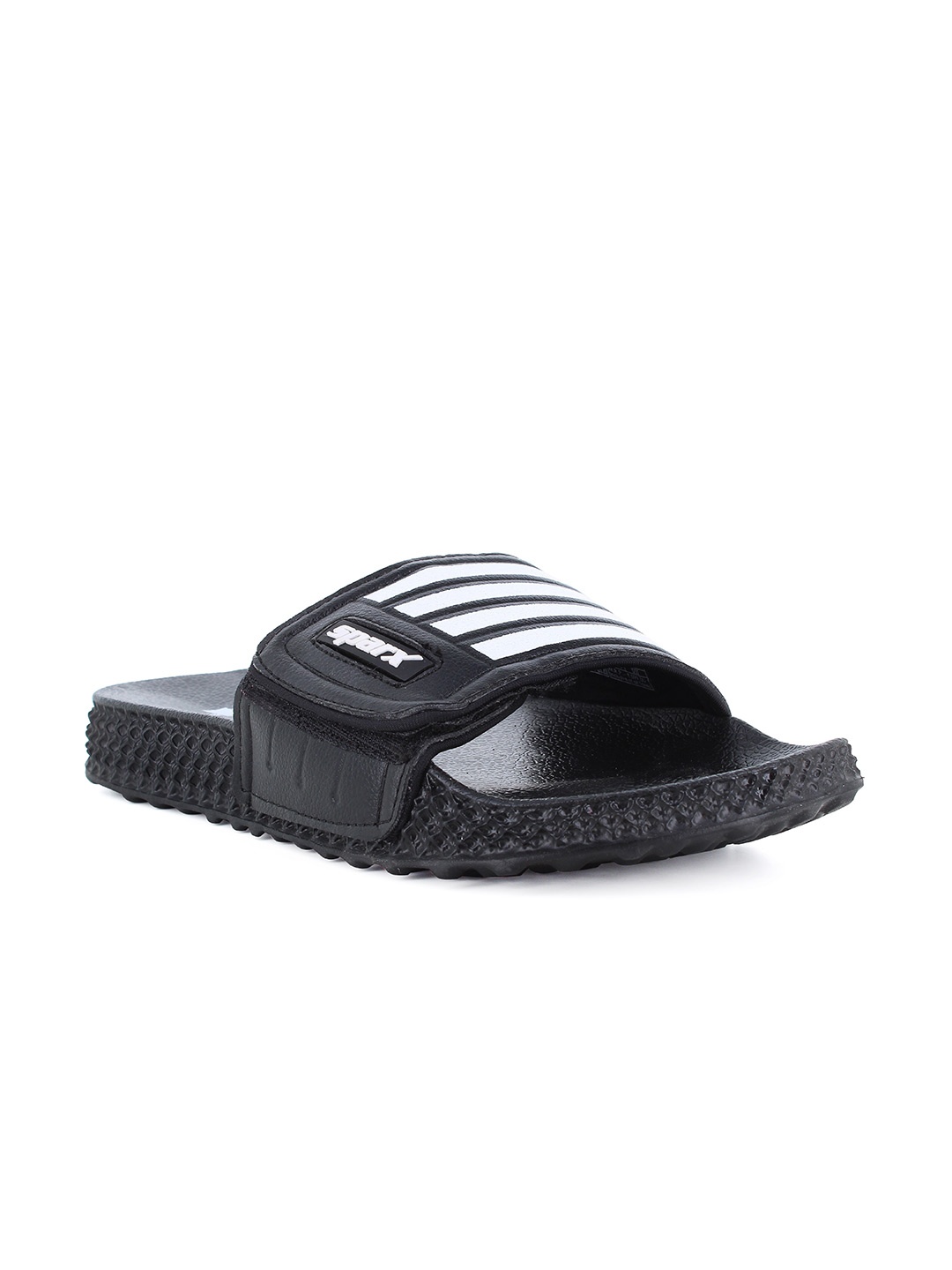 

Sparx Men Black & White Striped Flip Flop Sliders