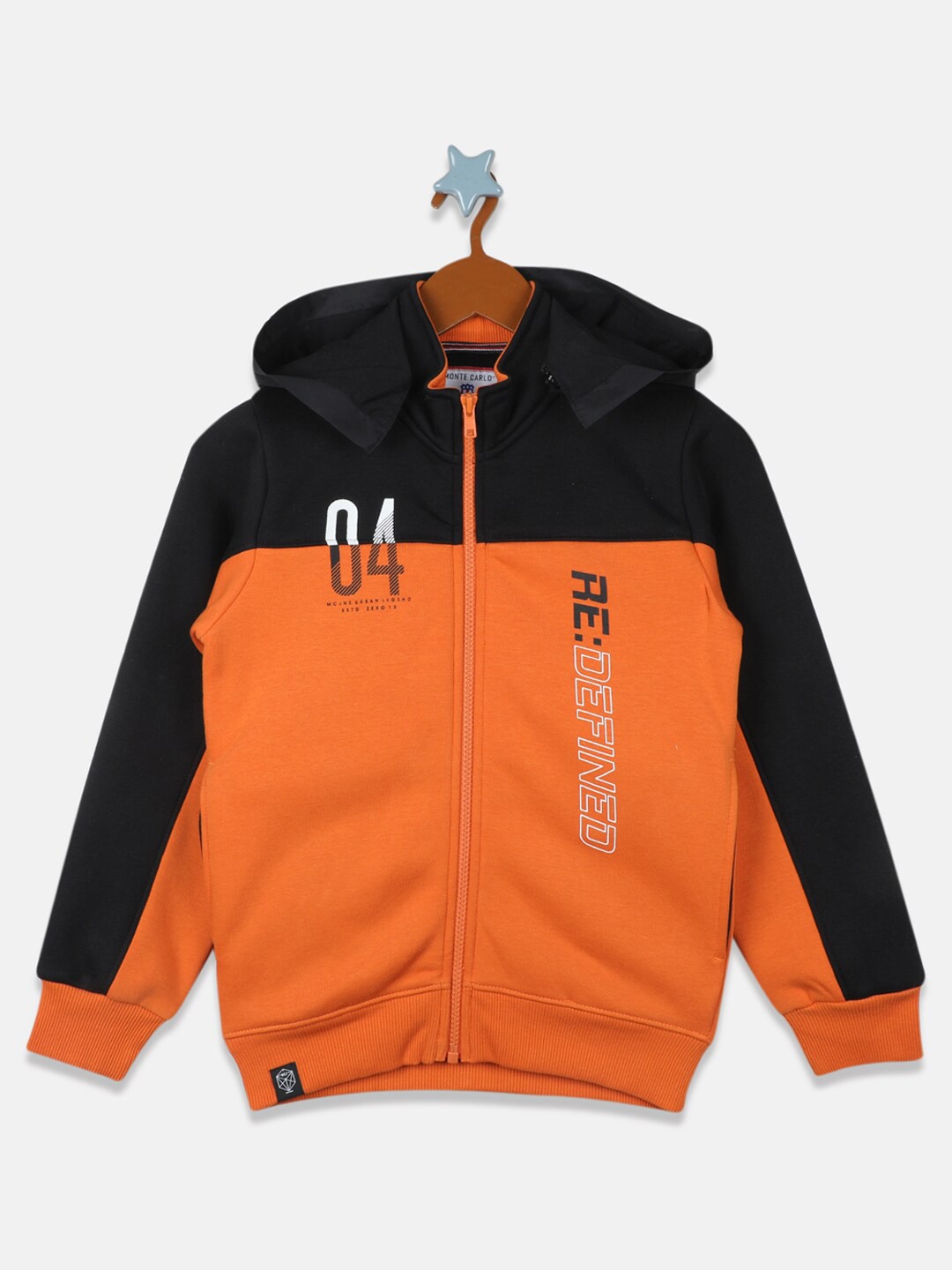 

Monte Carlo Boys Black Colourblocked Hooded Sweatshirt