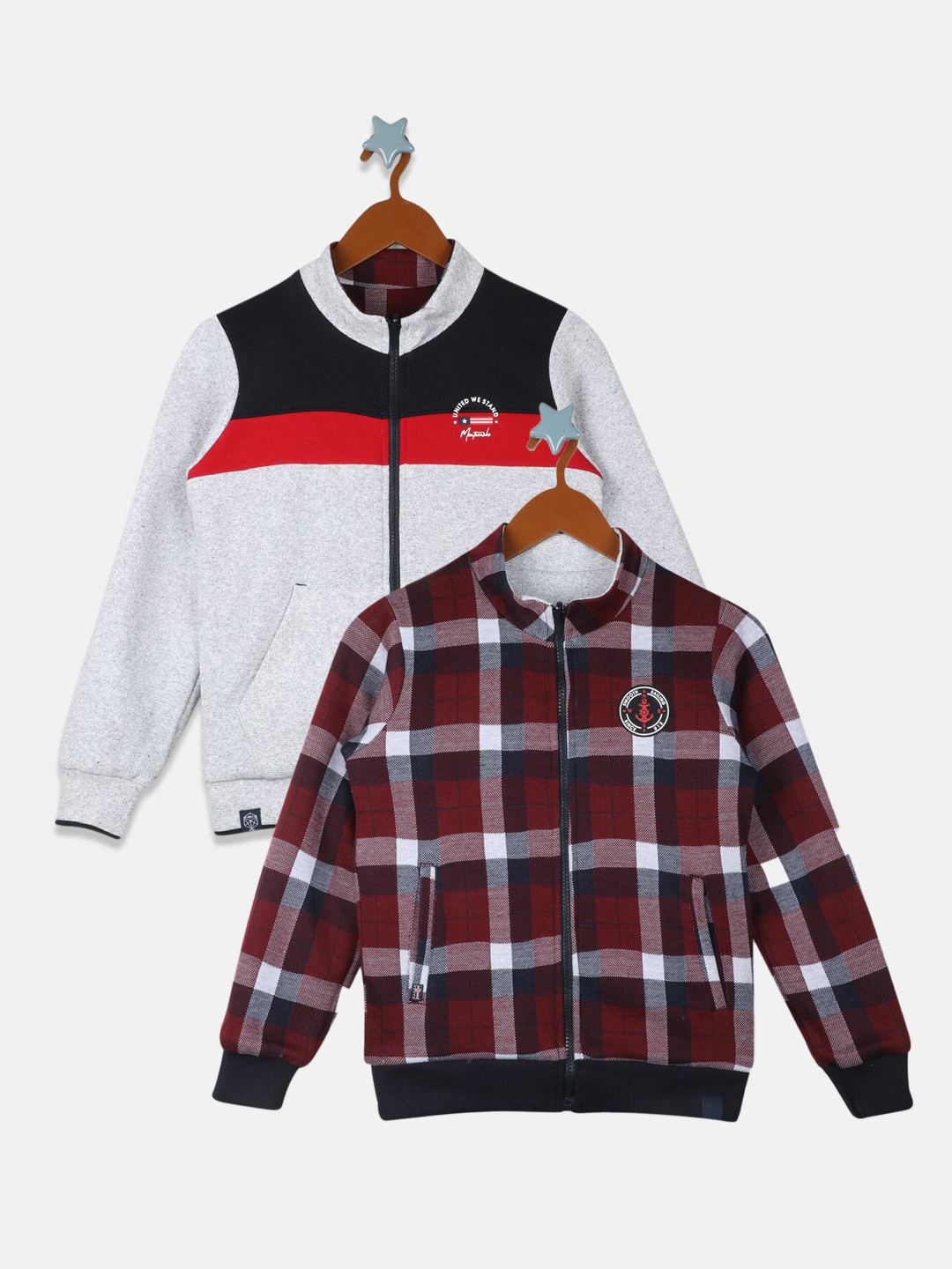 

Monte Carlo Set Of 2 Boys Grey Checked Sweatshirt