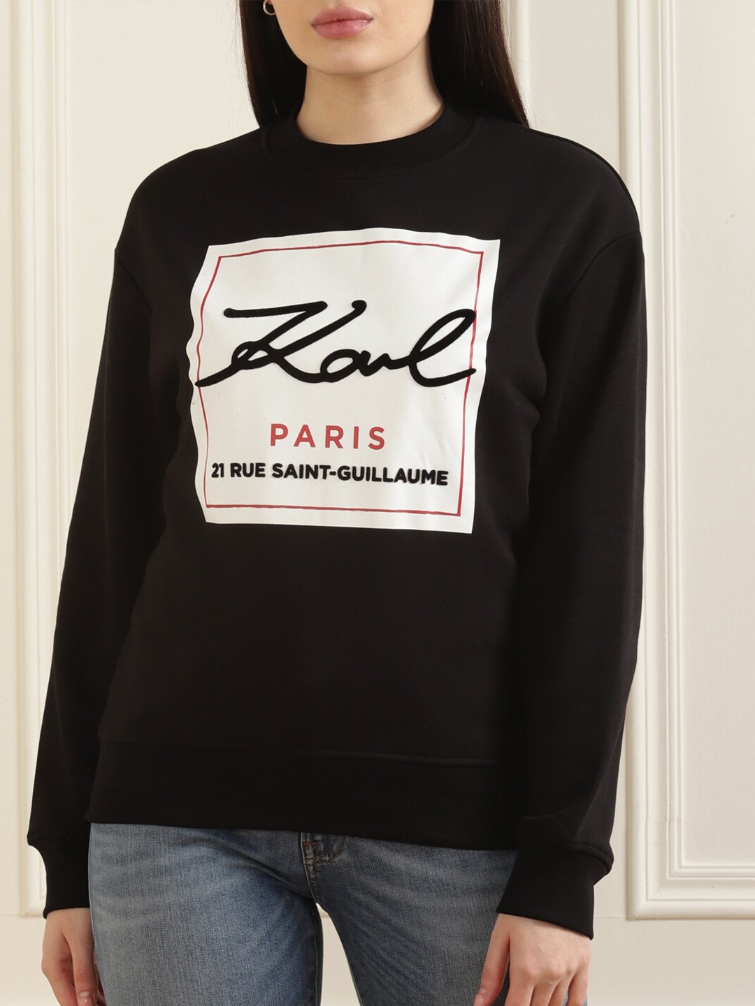

Karl Lagerfeld Women Black Printed Sweatshirt