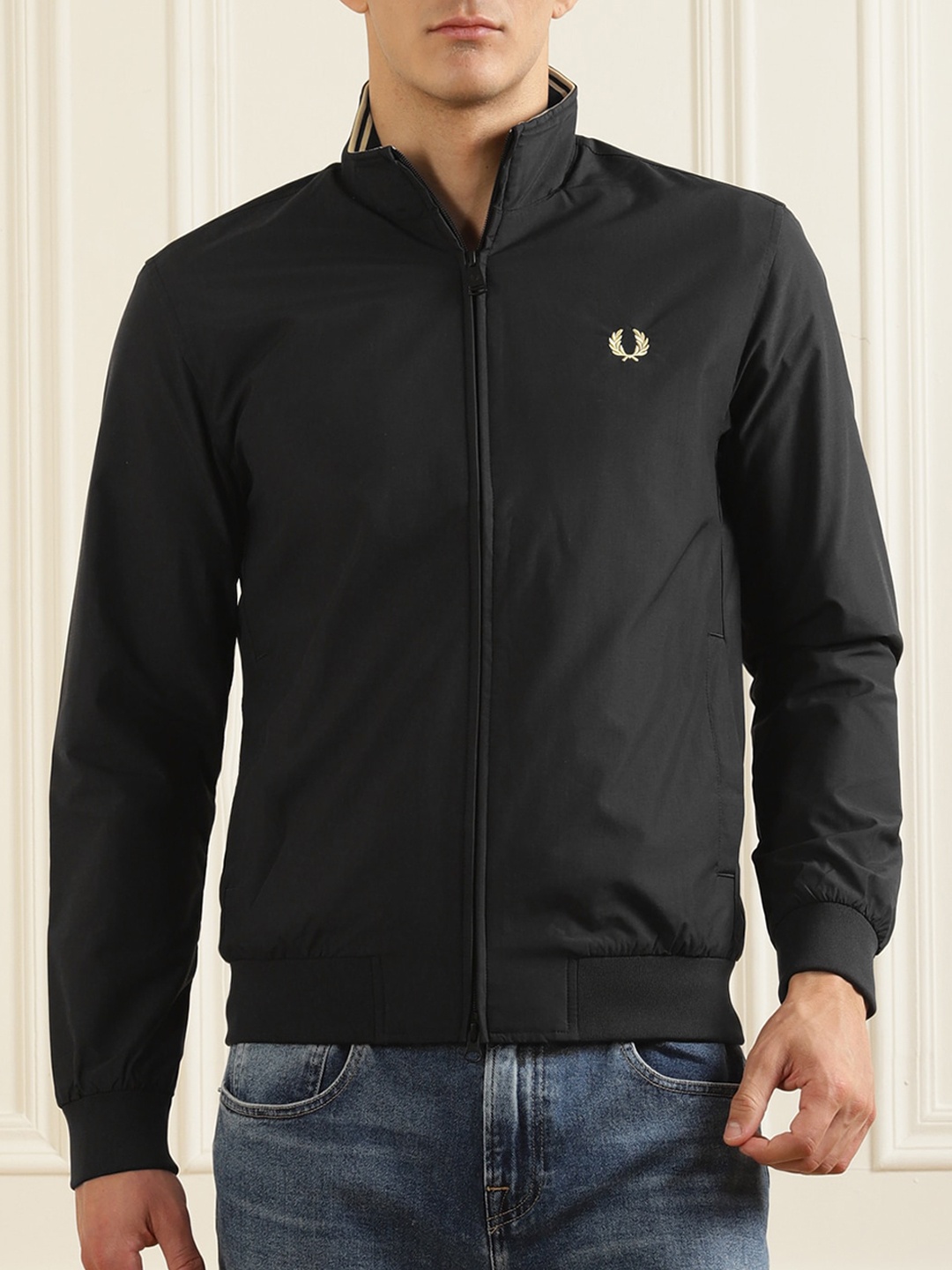 

Fred Perry Men Black Twin Tipped Collar Jacket
