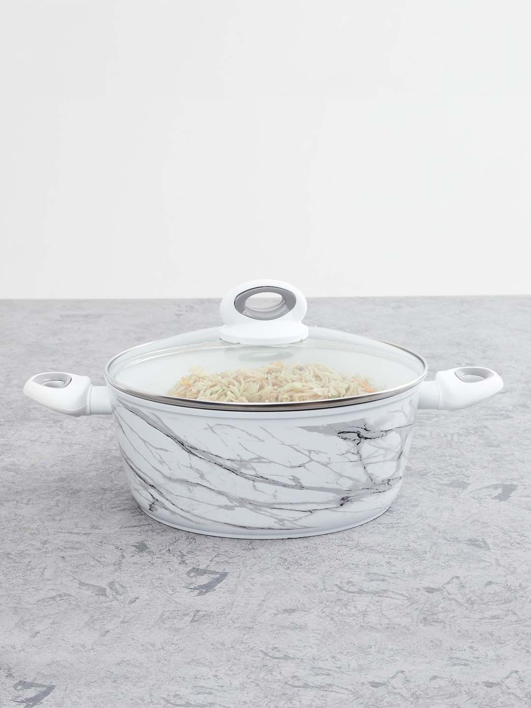 

Home Centre White Aluminium Casserole With Lid
