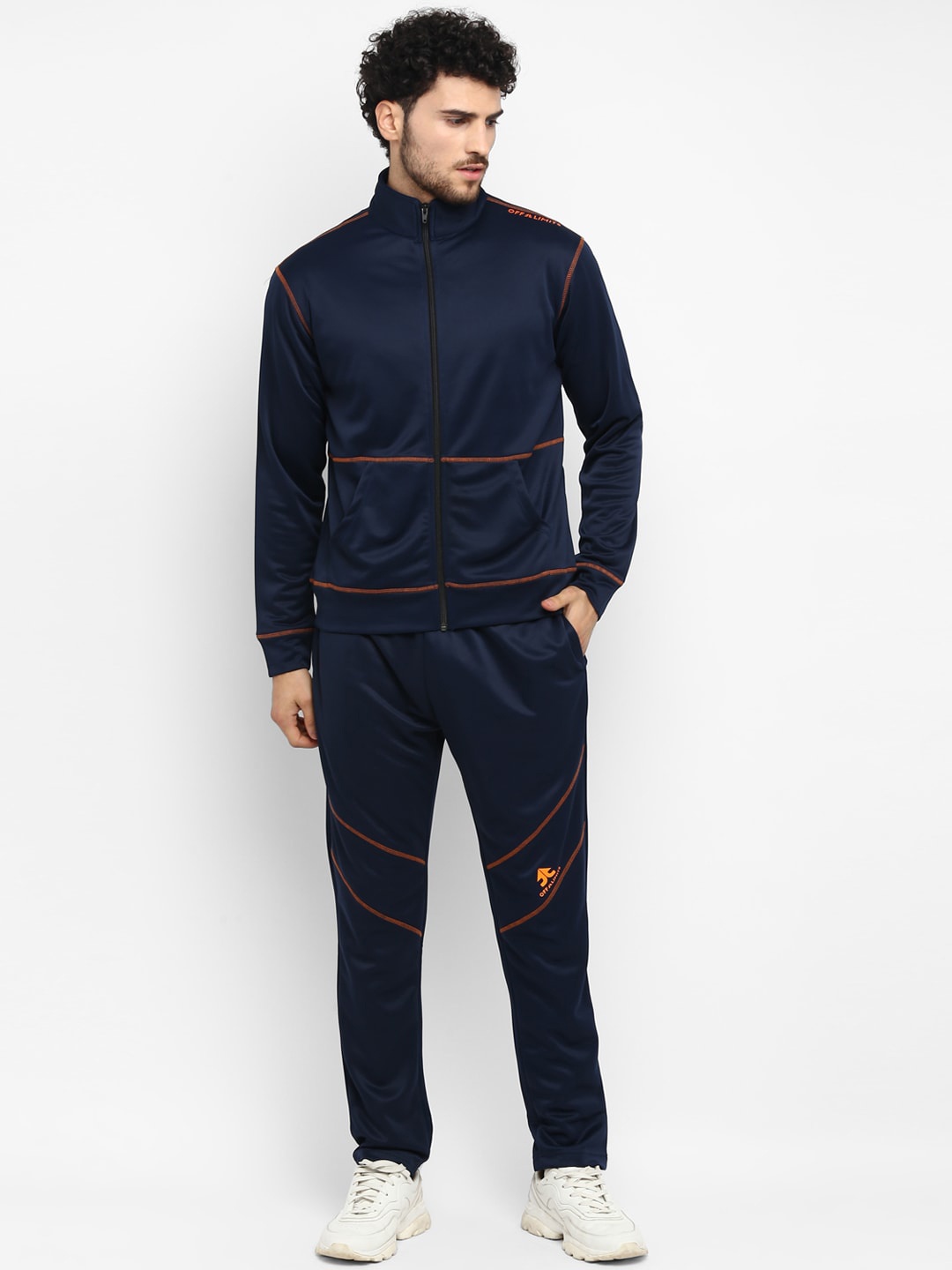 

OFF LIMITS Men Navy Blue Solid Track Suit