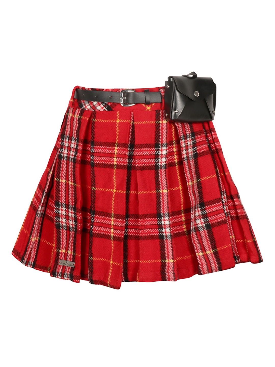 

Hunny Bunny Girls Red & Black Checked A-Line Above Knee-Length Skirt