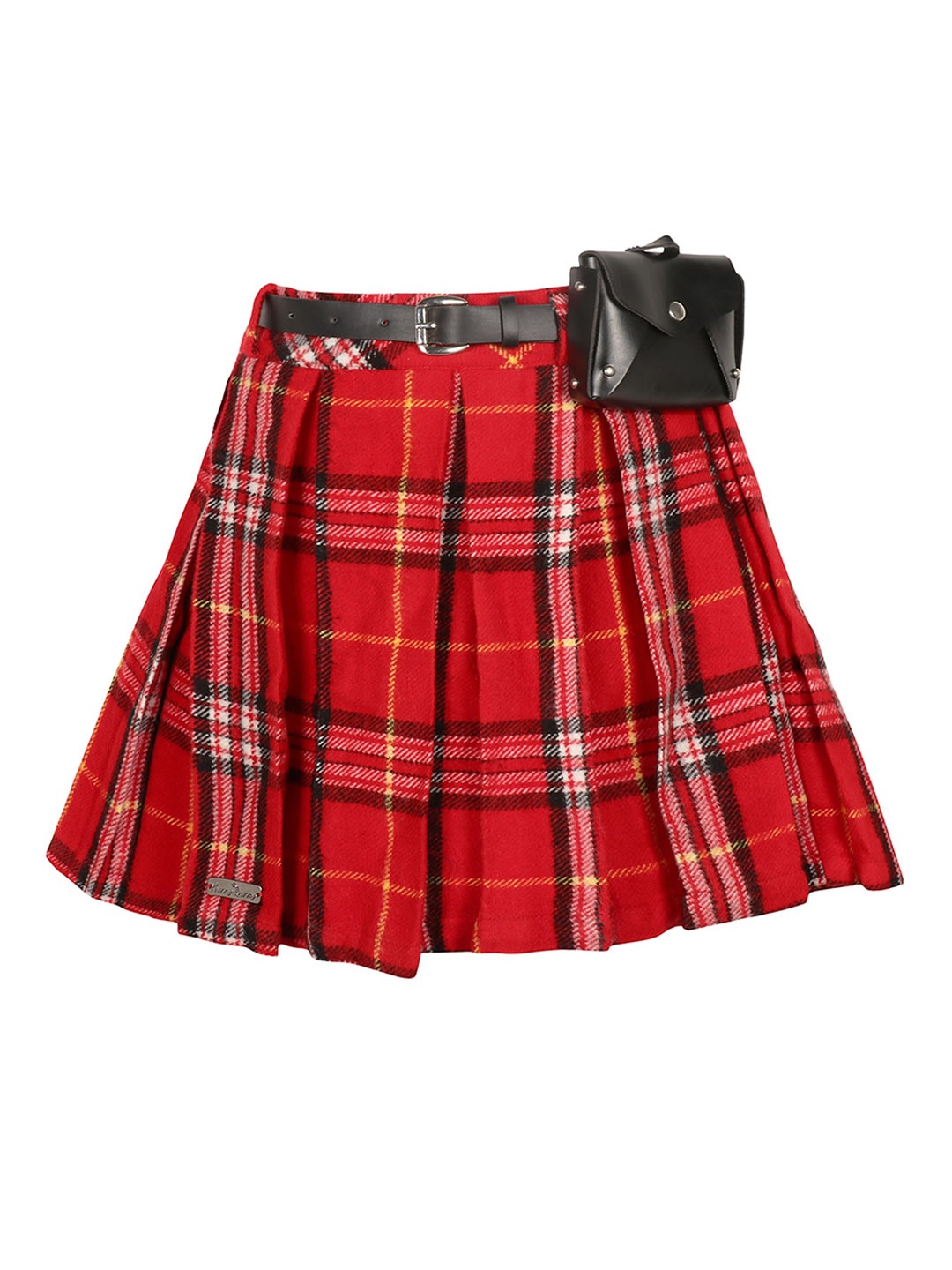 

Hunny Bunny Girls Red & Black Checked A-Line Above Knee-Length Skirt
