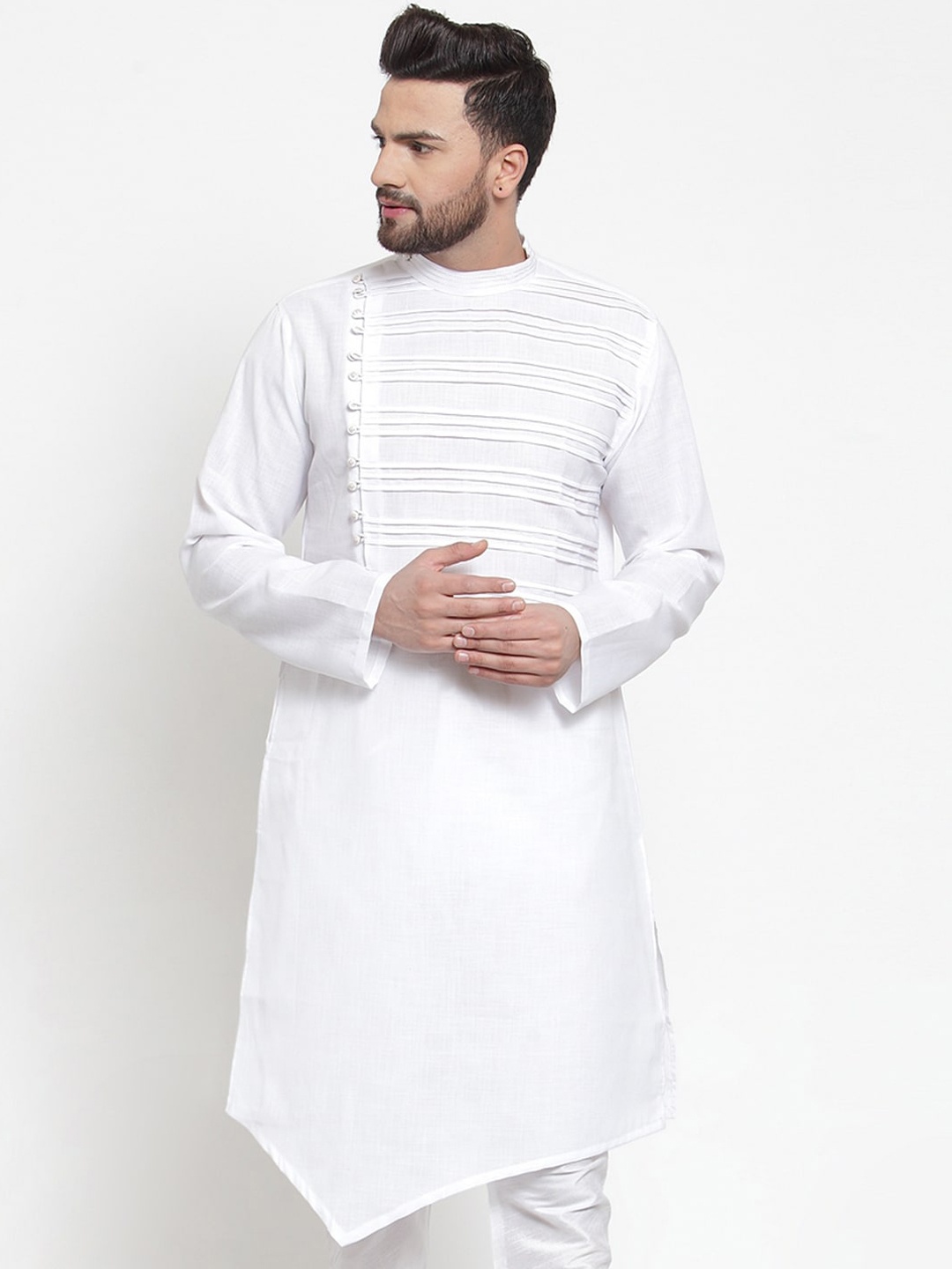 

TREEMODA Men White Flared Sleeves Kurta