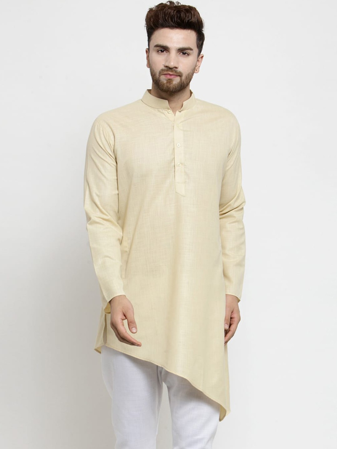 

TREEMODA Men Beige Thread Work Kurta