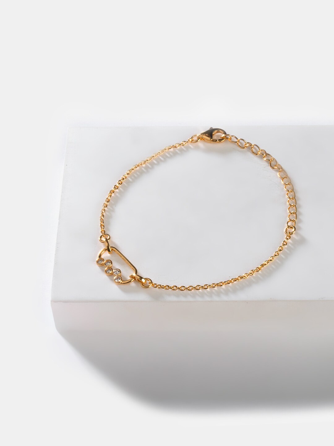 

SHAYA Women Gold-Toned Artificial stones Link Bracelet