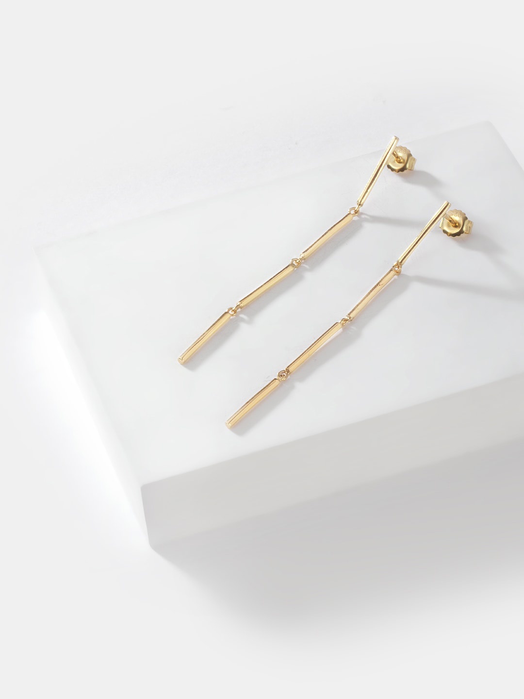

SHAYA Gold-Toned Contemporary Drop Earrings