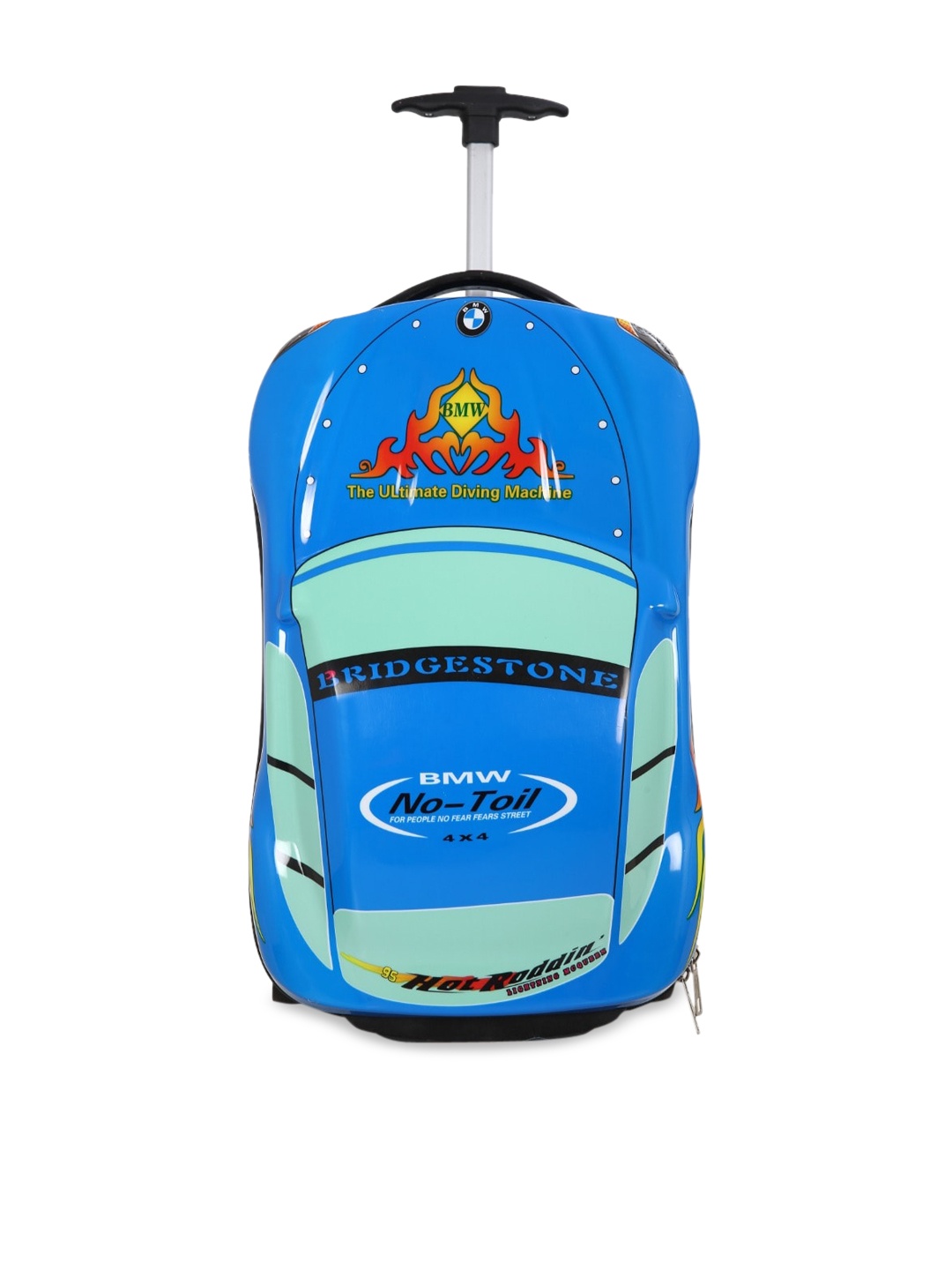 

Disney Kids Blue & Green Car Printed Hard-Sided Trolley Suitcase