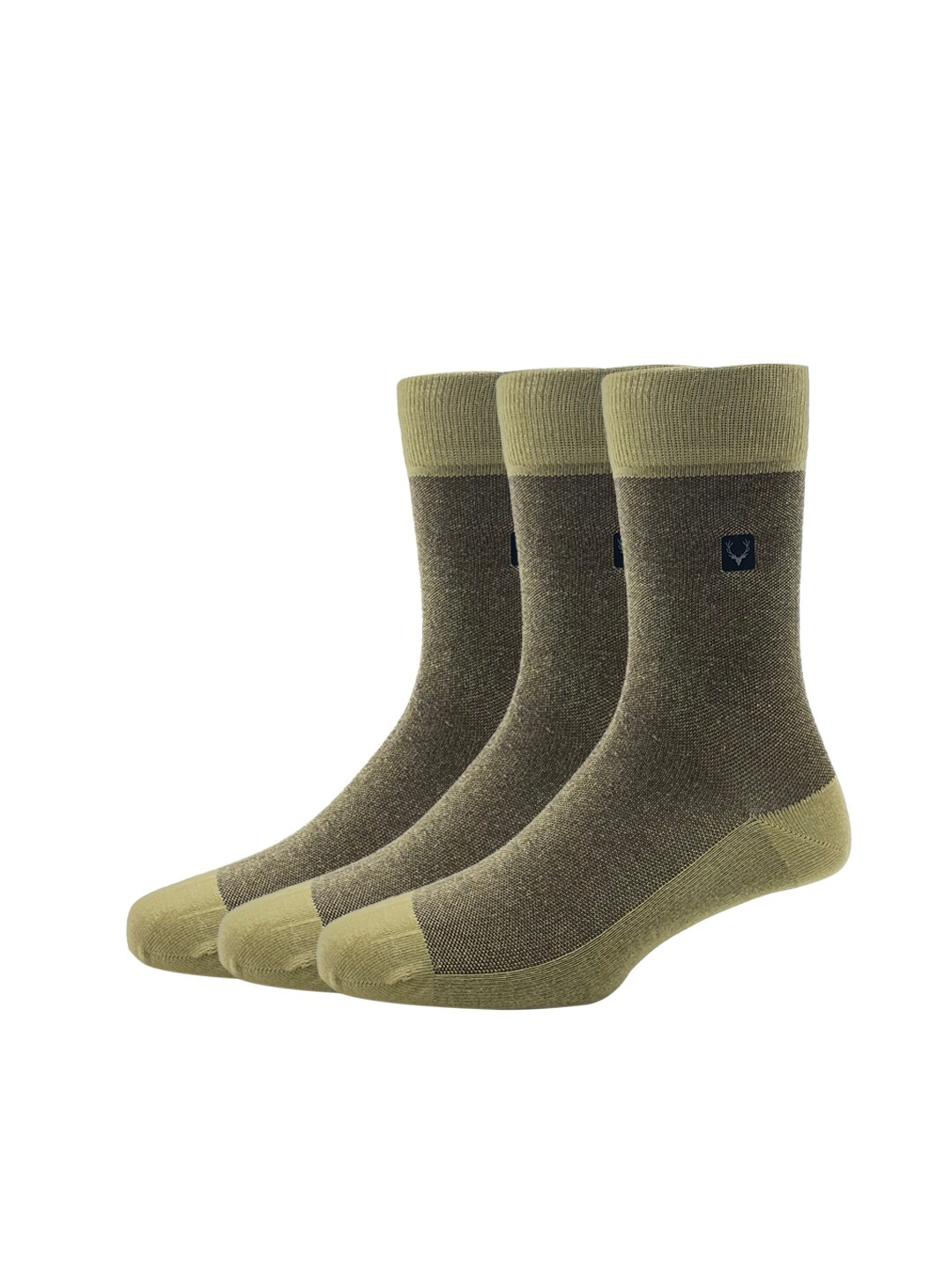 

Allen Solly Men Pack Of 3 Patterned Calf-Length Socks, Beige