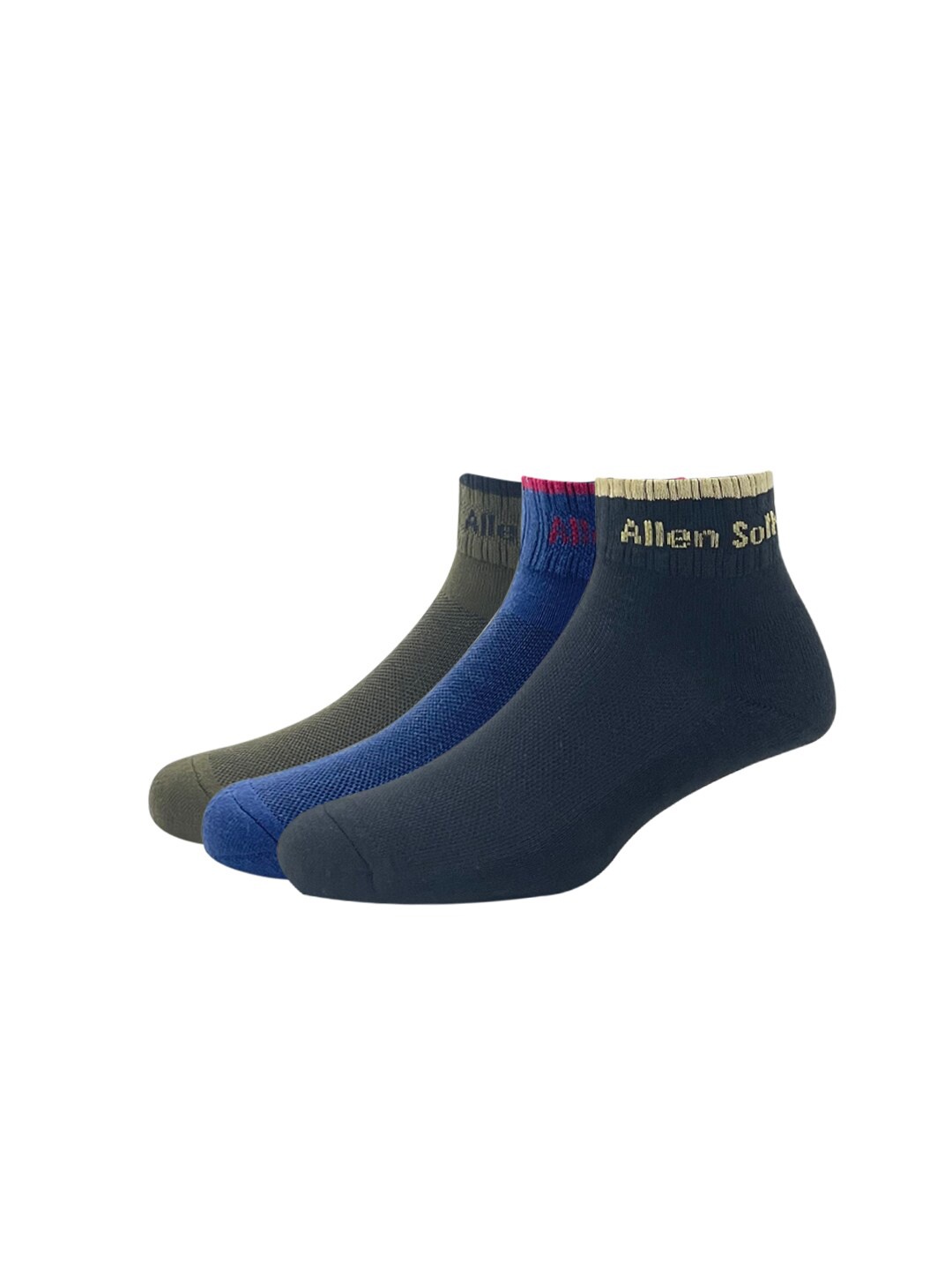 

Allen Solly Men Pack Of 3 Solid Ankle-Length Socks, Olive