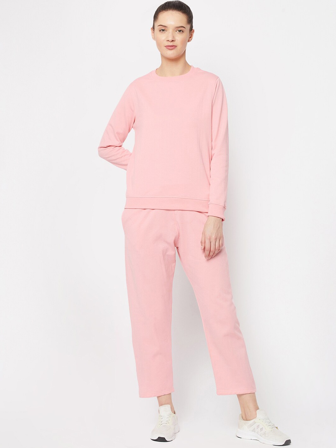 

FRENCH FLEXIOUS Women Pink Solid Tracksuit