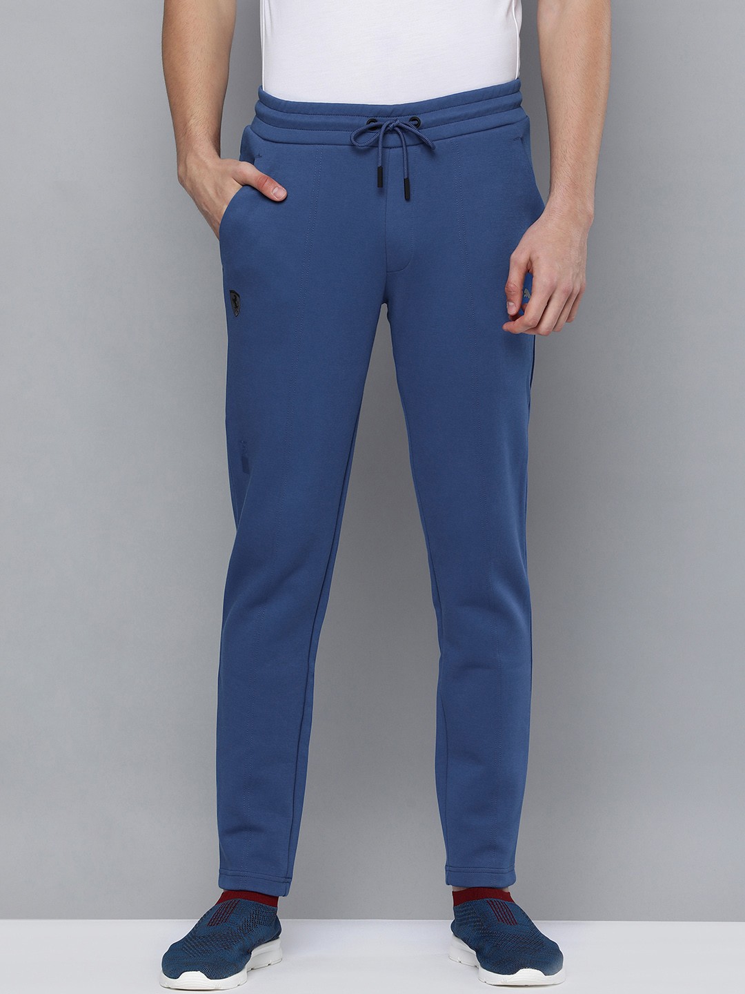 

PUMA Motorsport Men Blue Solid Scuderia Ferrari Style Open Cuff Sustainable Motorsports Track Pants