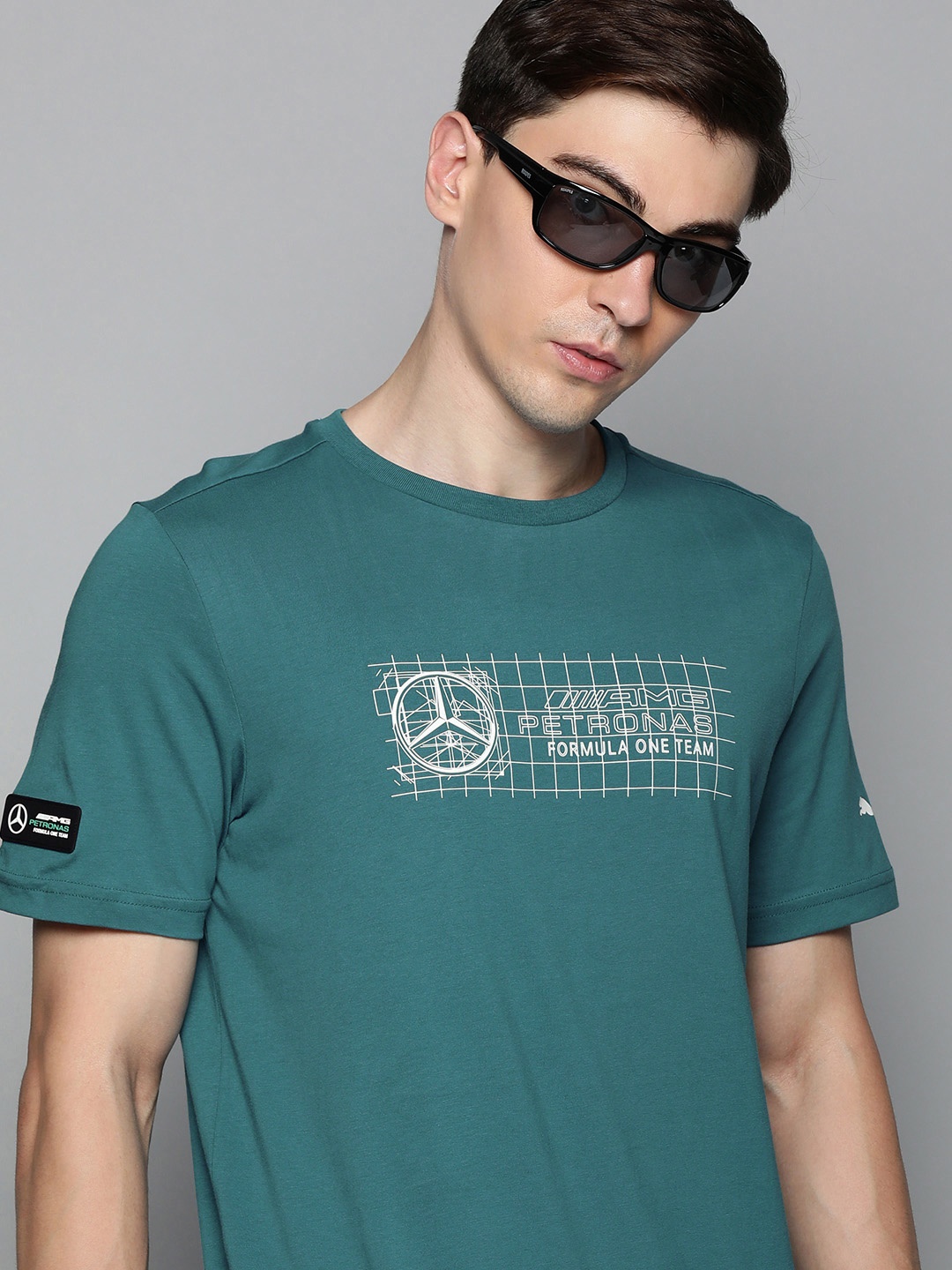 

PUMA Motorsport Men Blue & White Mercedes F1 Printed T-shirt