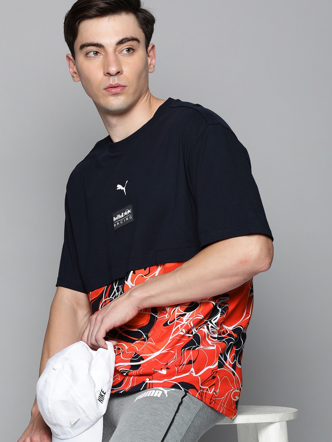 

PUMA Motorsport Men Navy Blue Graphic Printed Red Bull Casual Motorsport T-shirt