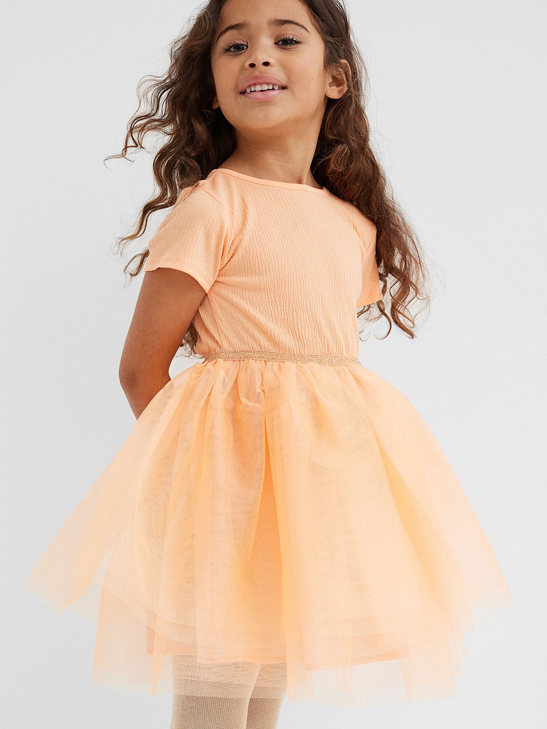 

H&M Girls Orange Tulle-Skirt Dress