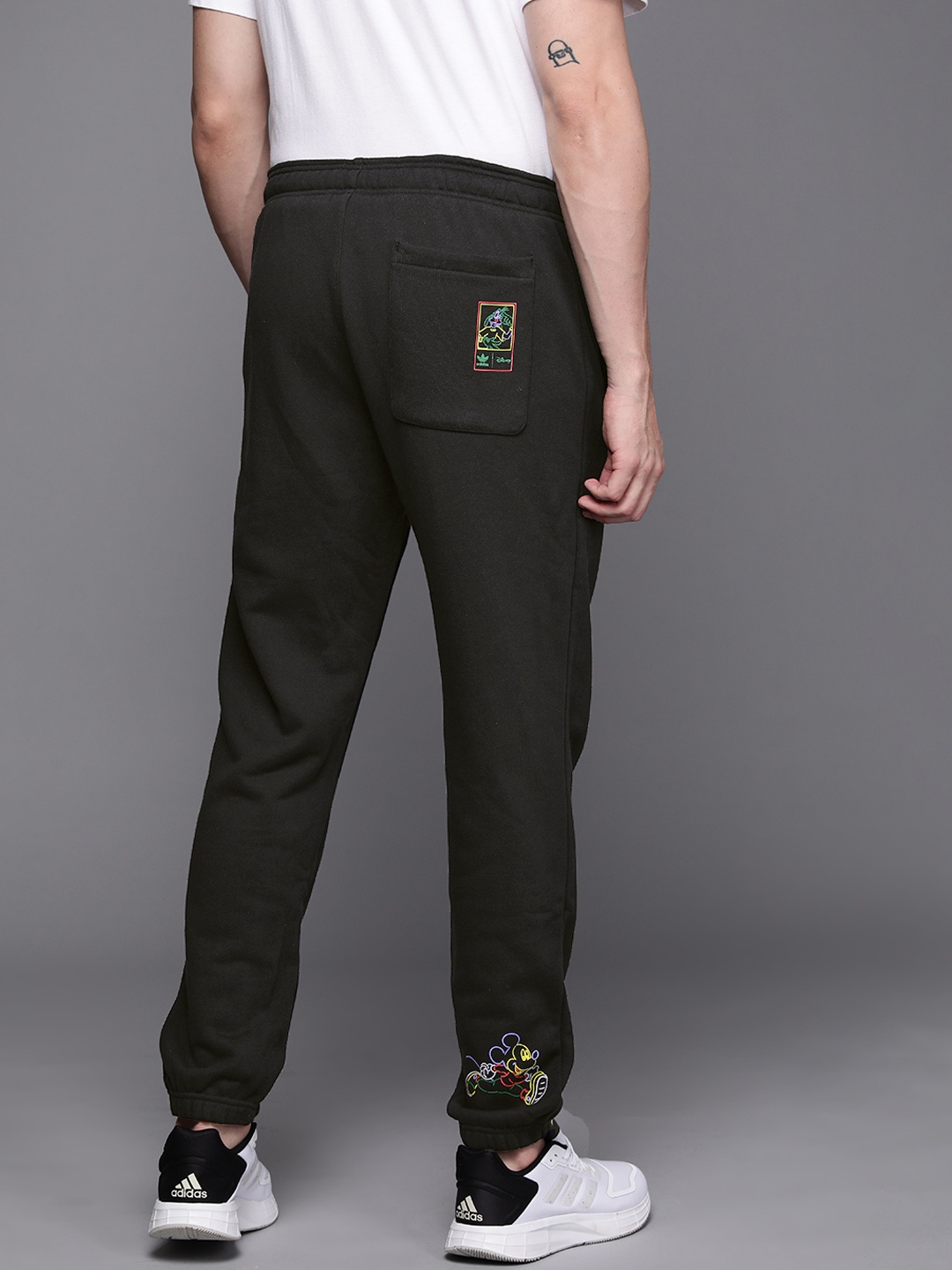 

ADIDAS Originals Men Black Disney Mickey And Friends Printed Pure Cotton Joggers