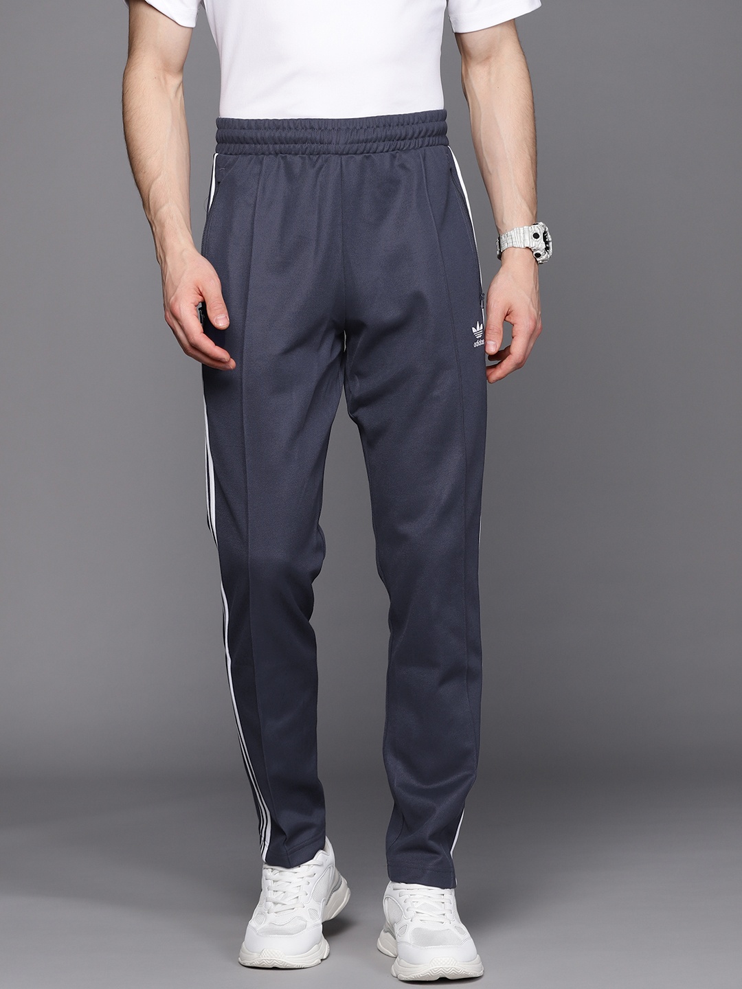 

ADIDAS Originals Men Navy Blue BECKENBAUER TP Solid Slim Fit Sustainable Track Pants