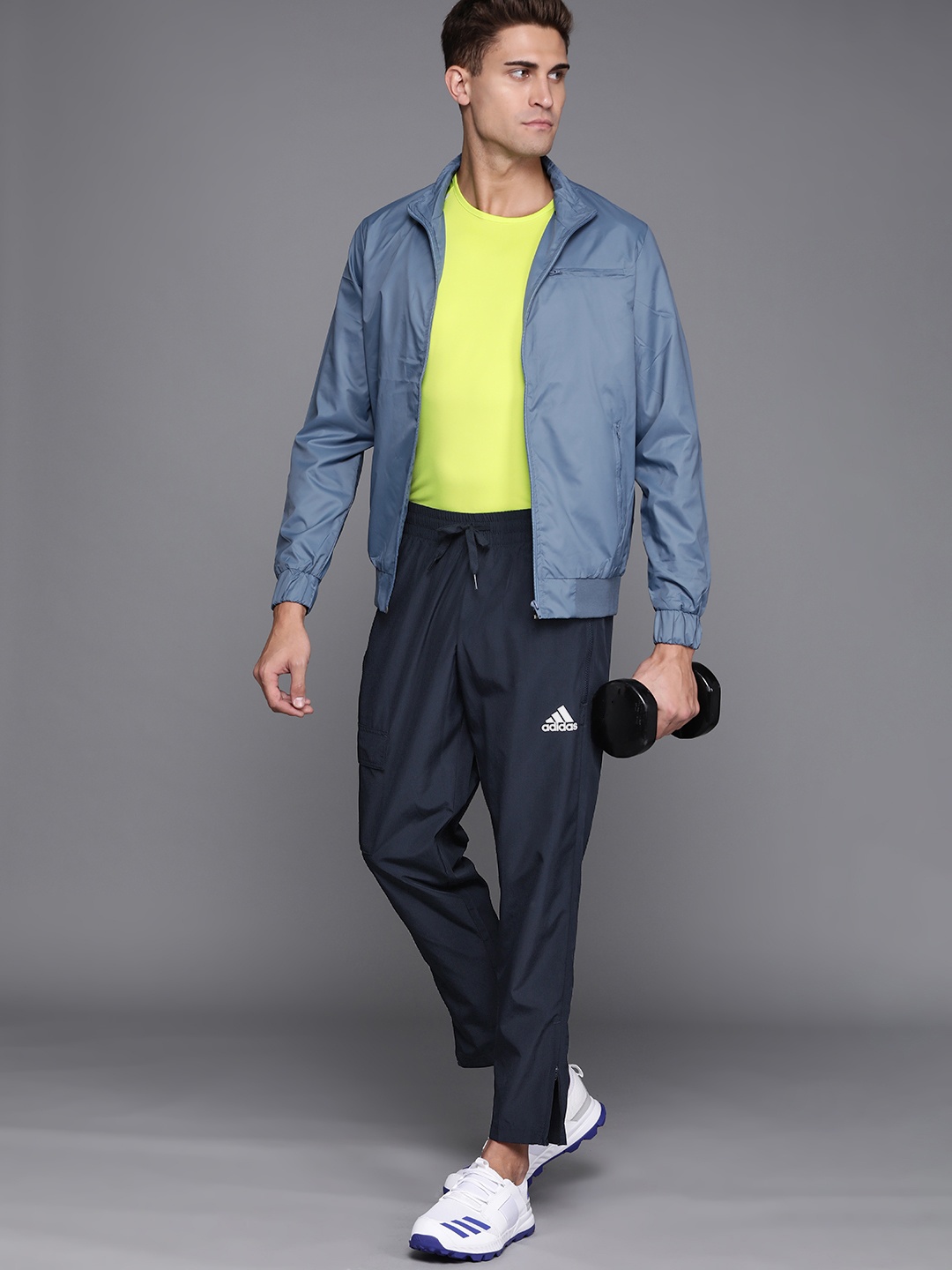 

ADIDAS Men Navy Blue Solid Essentials Brandlove 7/8 Woven Track Pants