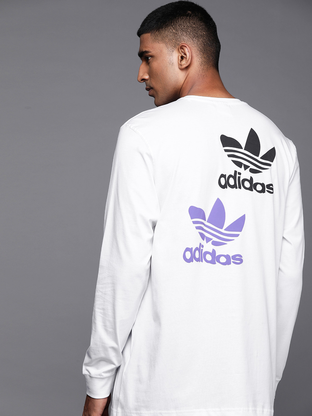 

ADIDAS Originals Men White Oztradamus Long Sleeve Pure Cotton Loose T-shirt