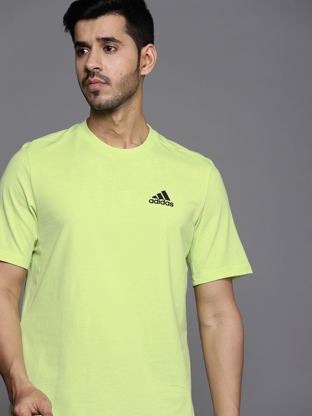 

ADIDAS Men Fluorescent Green Printed Sustainable T-shirt