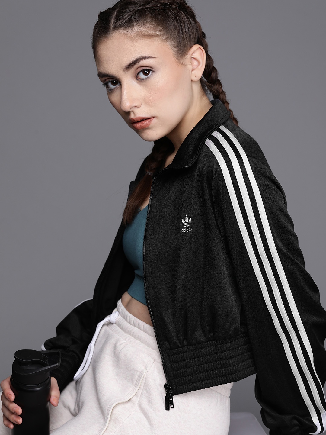 

ADIDAS Originals Women Black Solid Track Sustainable Jacket