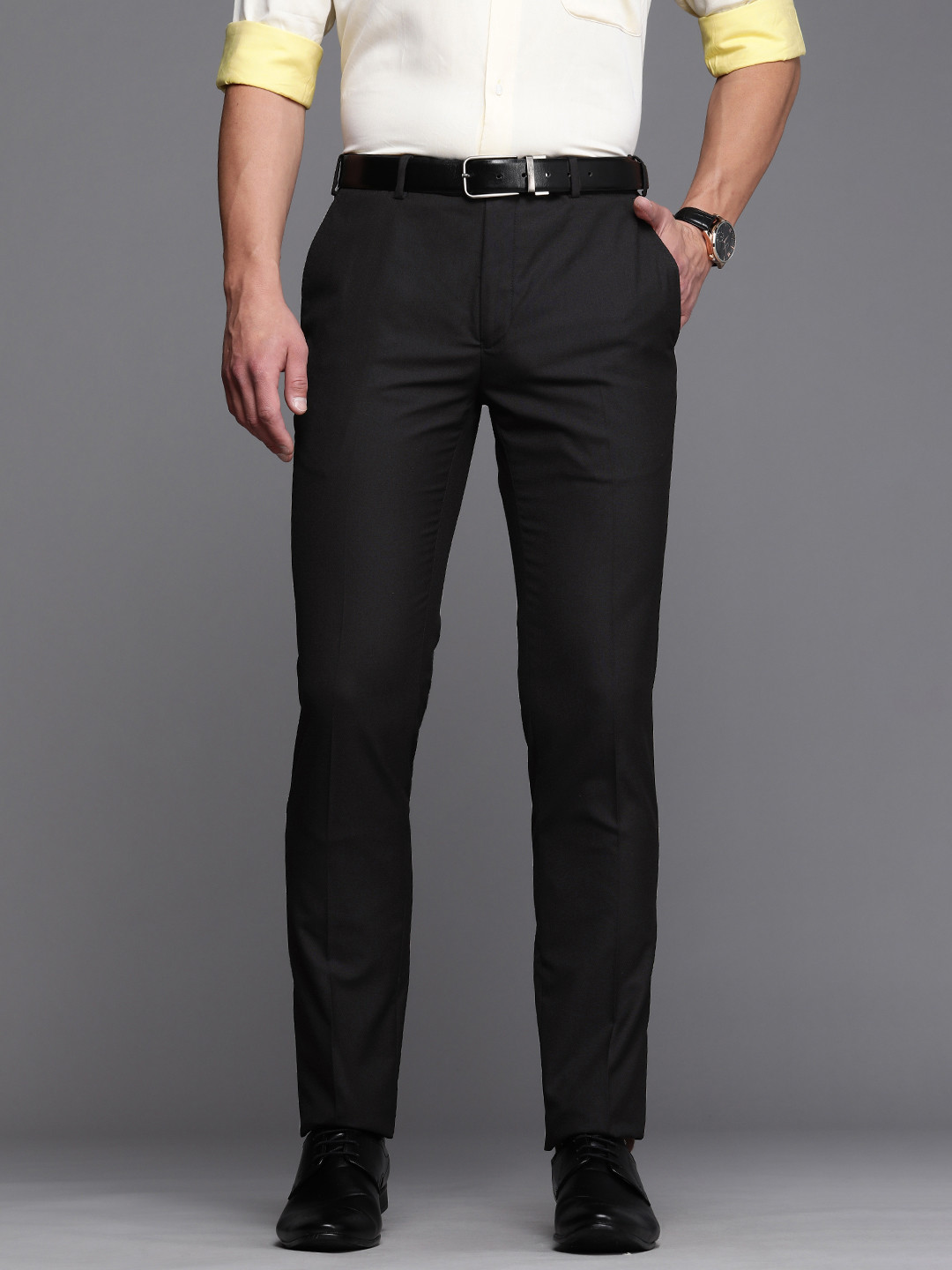 

Raymond Men Black Slim Fit Trousers