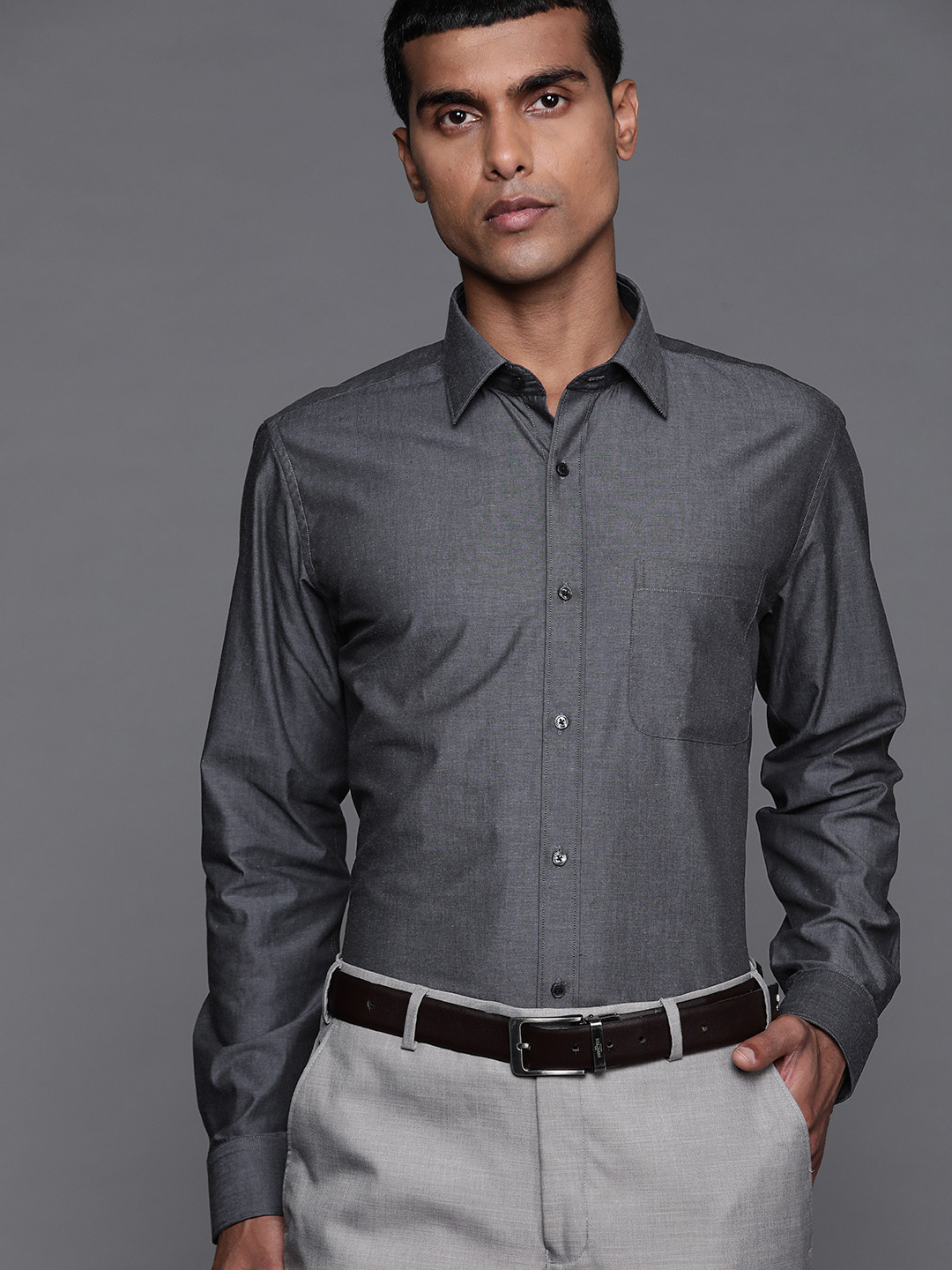 

Raymond Men Grey Slim Fit Formal Shirt