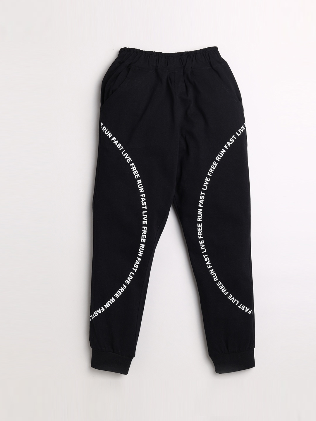 

Dear to Dad Boys Black Printed Cotton Joggers