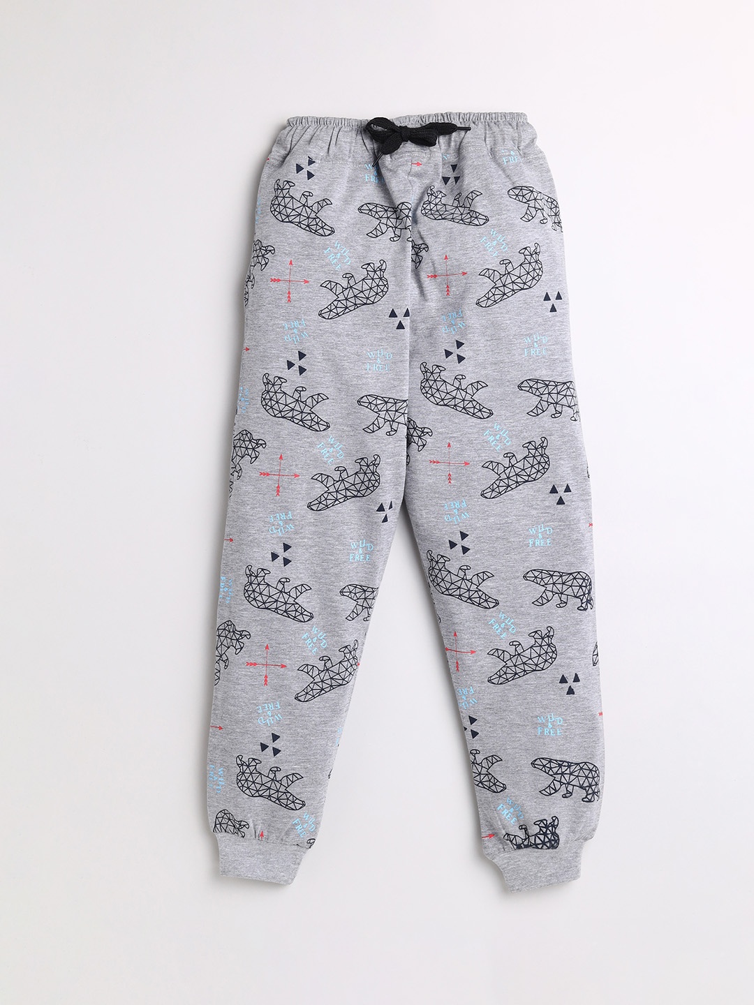 

Dear to Dad Boys Grey Printed Cotton Joggers