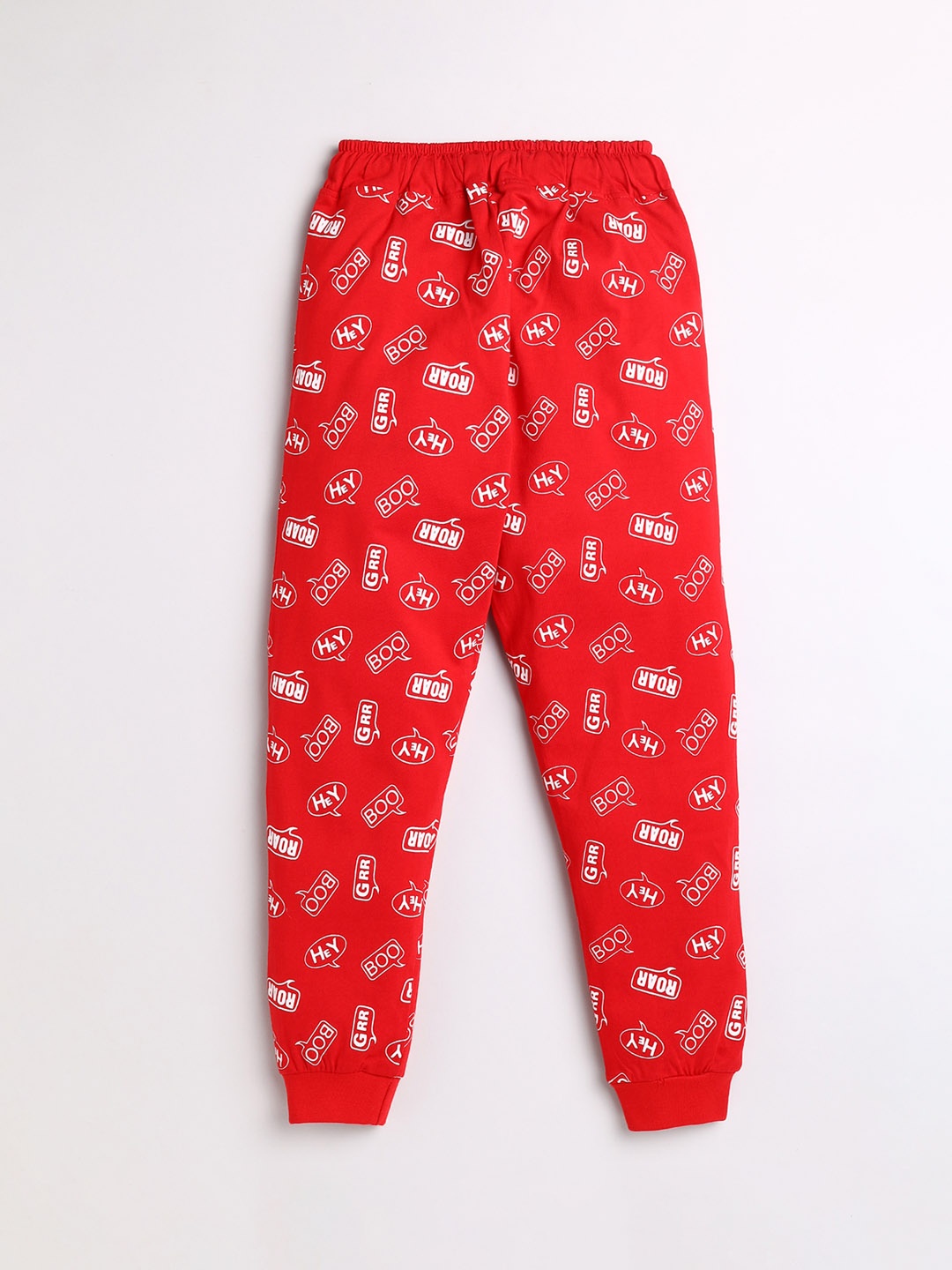 

Dear to Dad Boys Red & White Printed Cotton Joggers